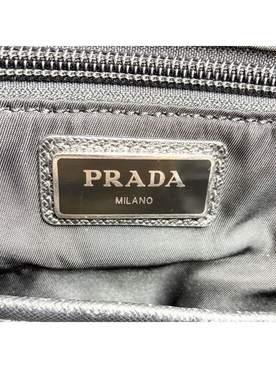 Prada Logo Patch Backpack Black main image 7